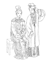 A coloring page of chinese clothing